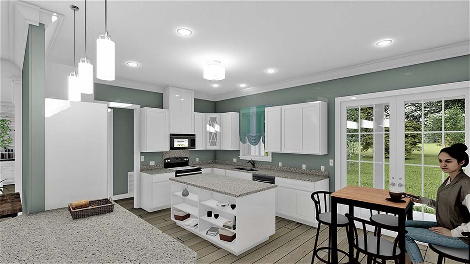 Cottage, Country, Traditional Plan with 2094 Sq. Ft., 3 Bedrooms, 2 Bathrooms Picture 5