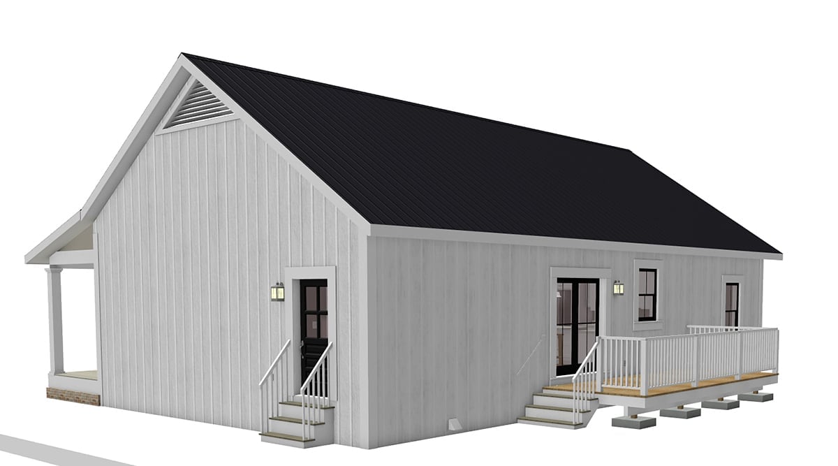 House Plan 77428 Rear Elevation
