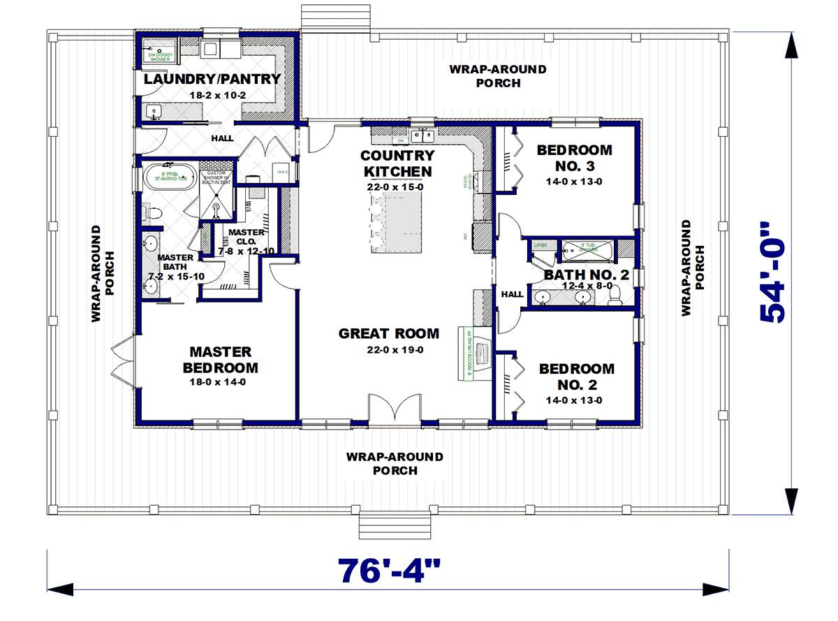 House Plan 77430 Level One