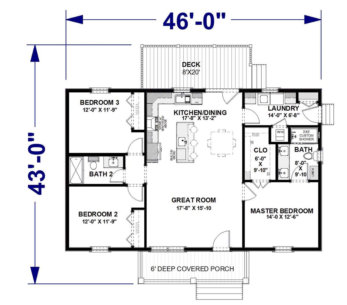House Plan 77435 Level One