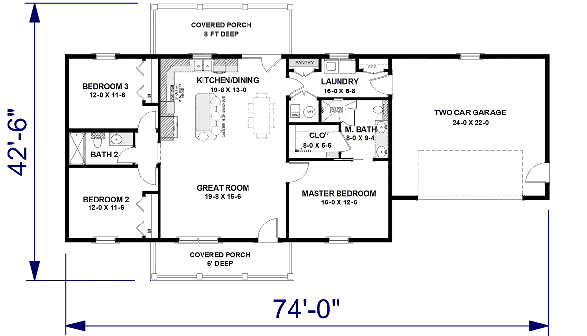 House Plan 77438 Level One