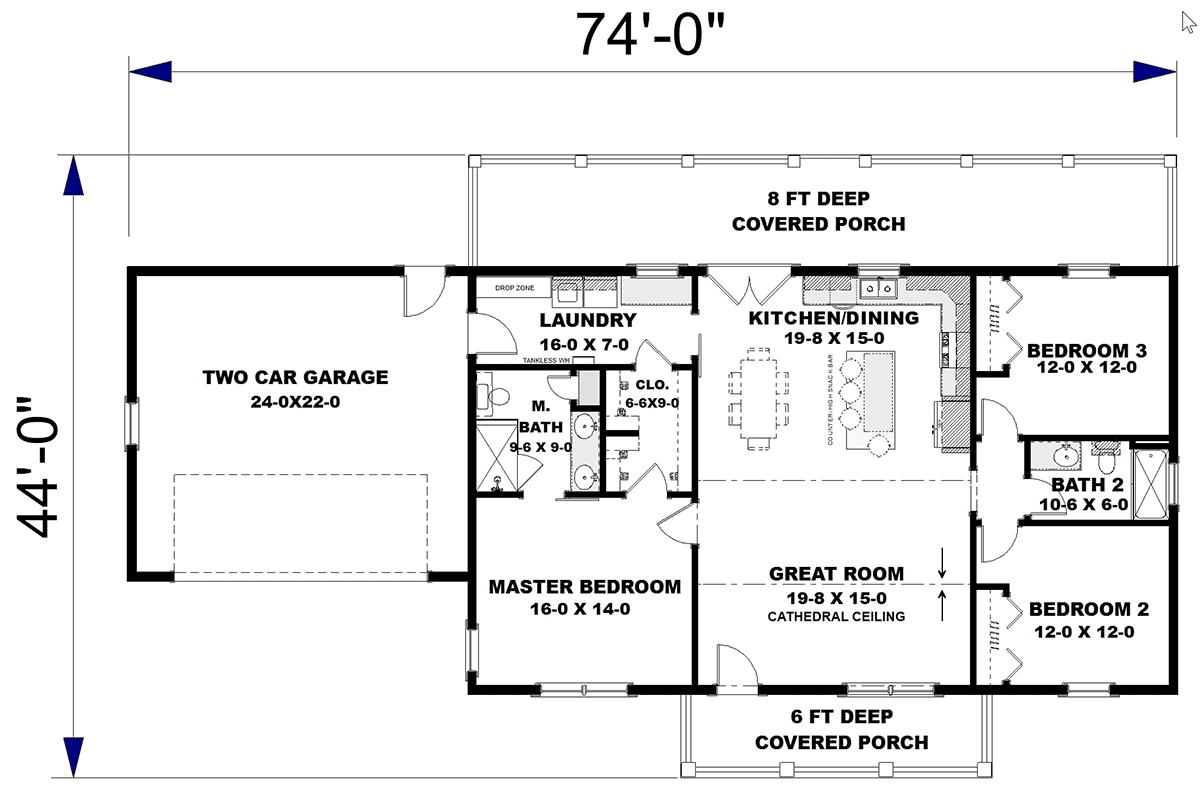 House Plan 77440 Level One
