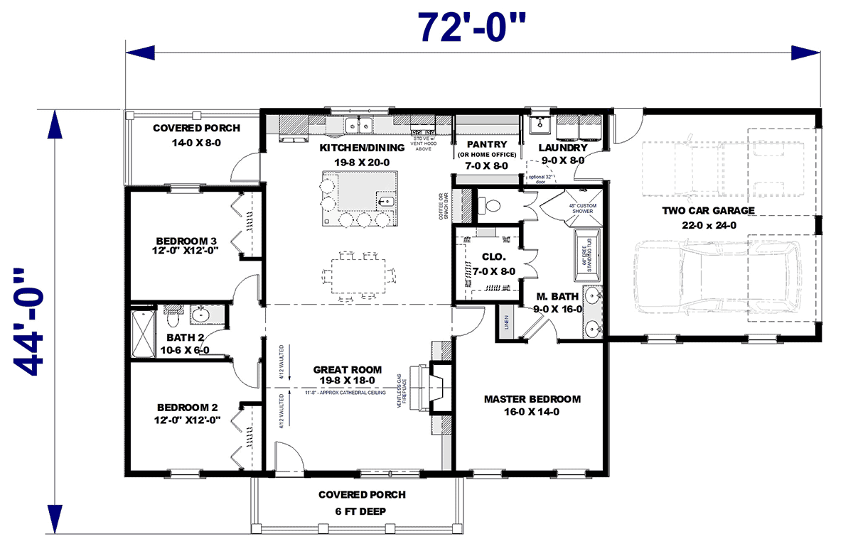 House Plan 77441 Level One
