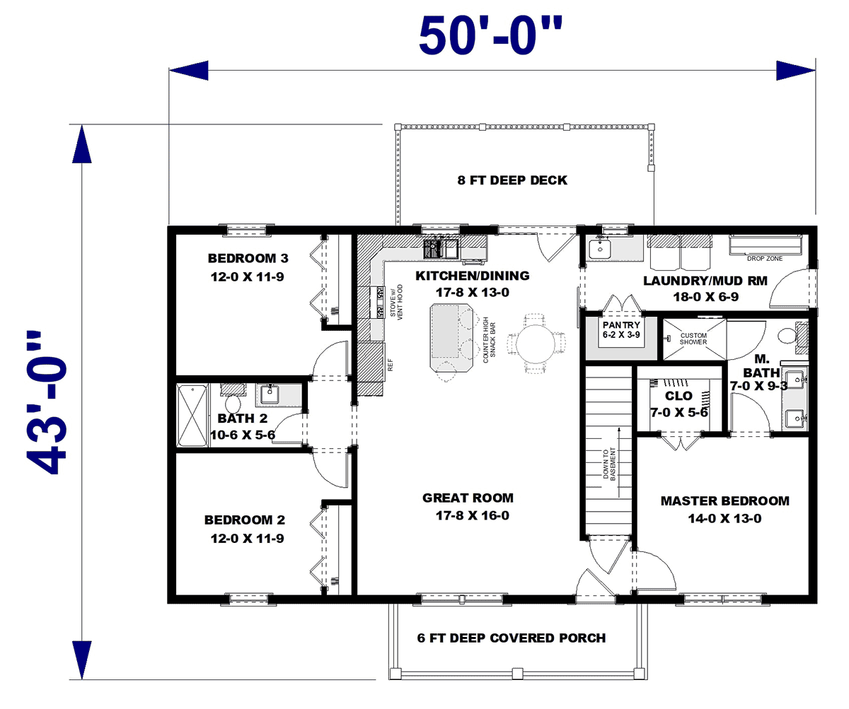 House Plan 77442 Level One