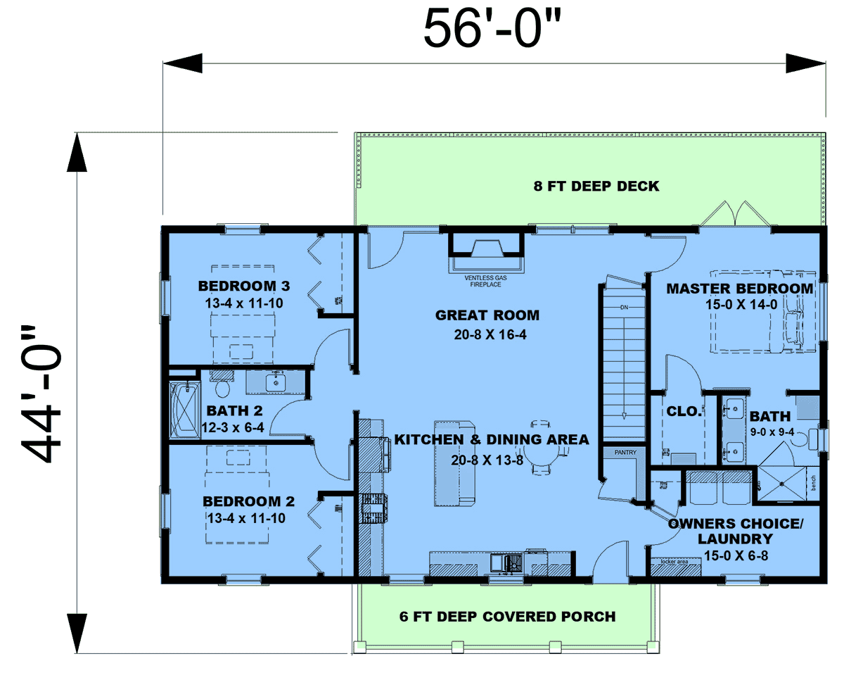 House Plan 77443 Level One