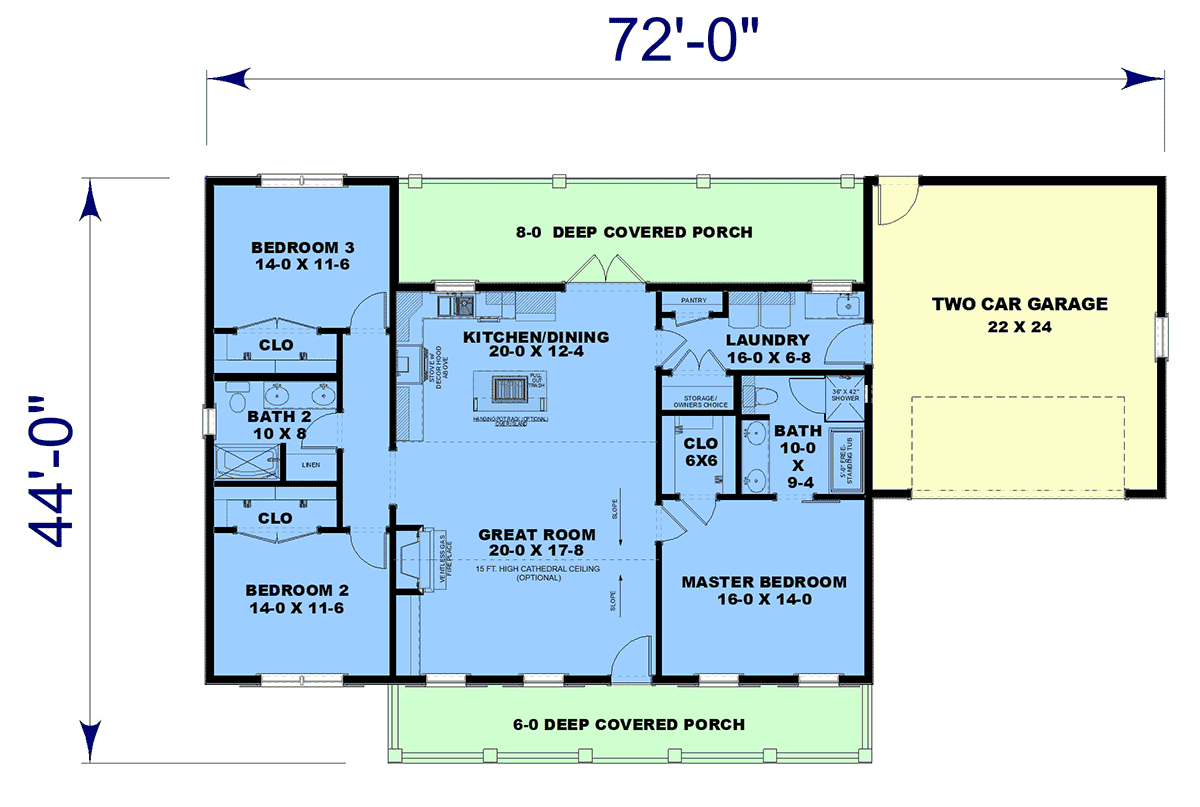 House Plan 77446 Level One