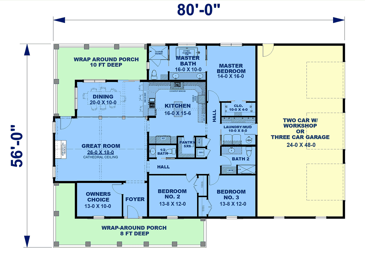 House Plan 77450 Level One