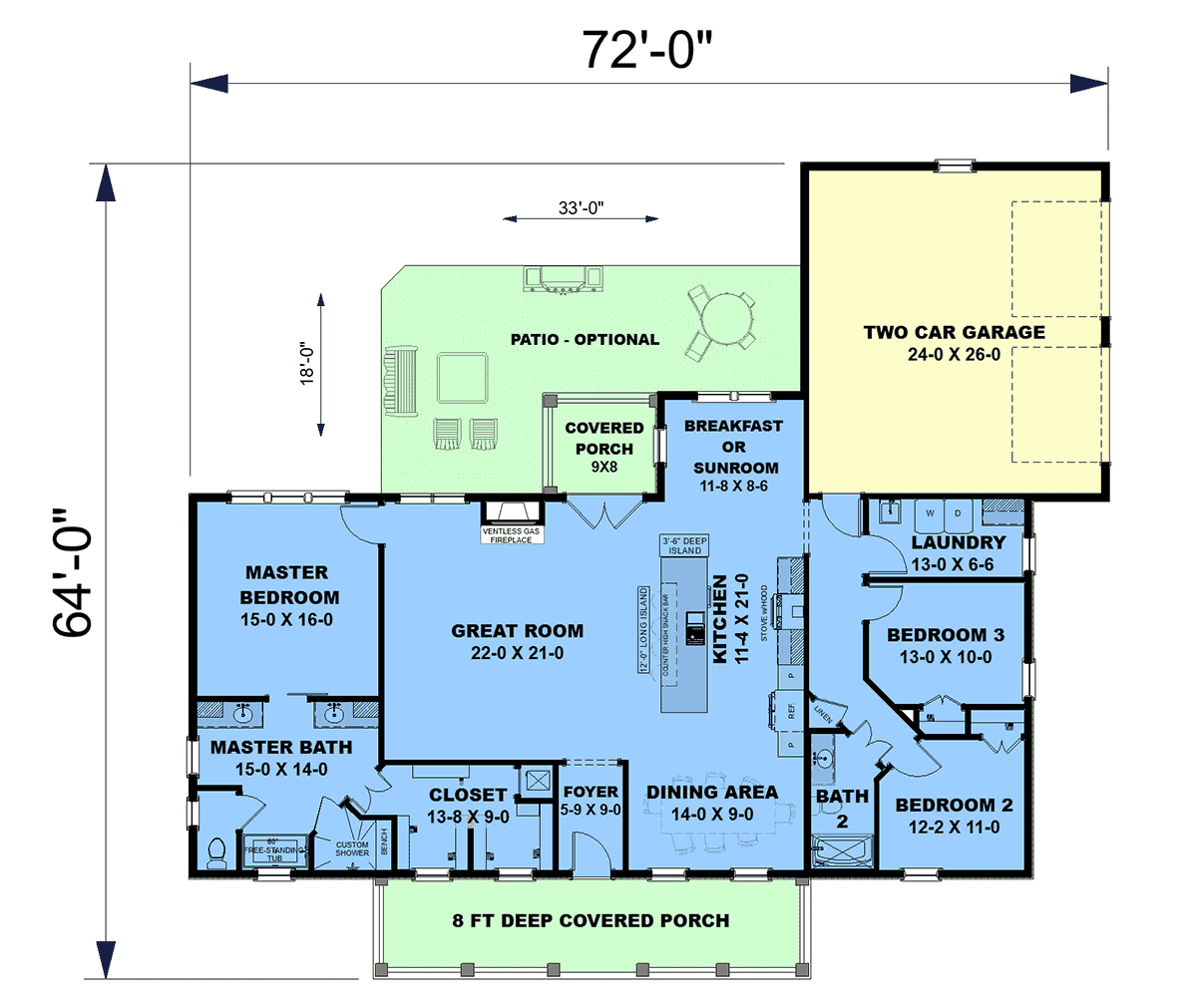 House Plan 77461 Level One
