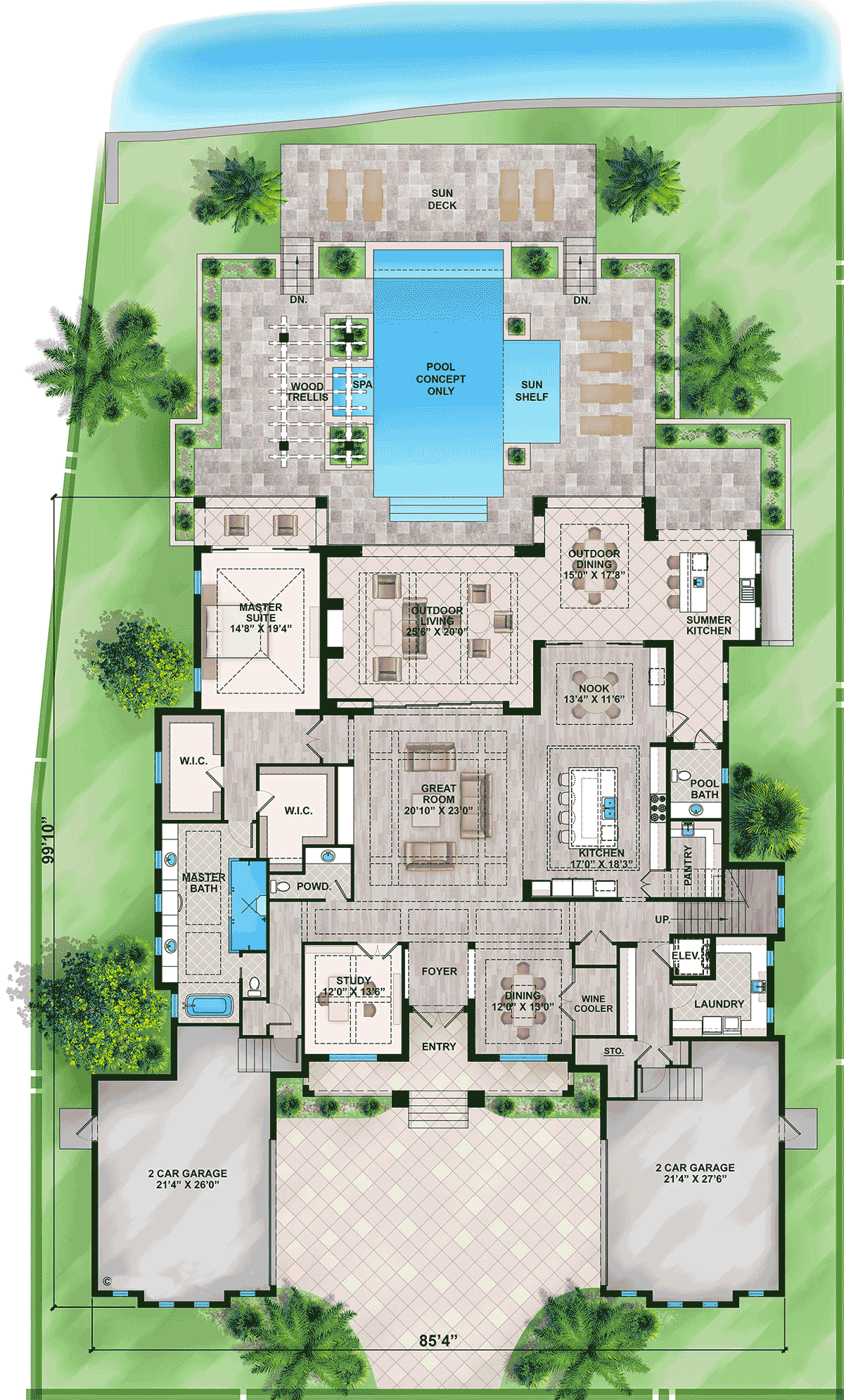 House Plan 77500 Level One