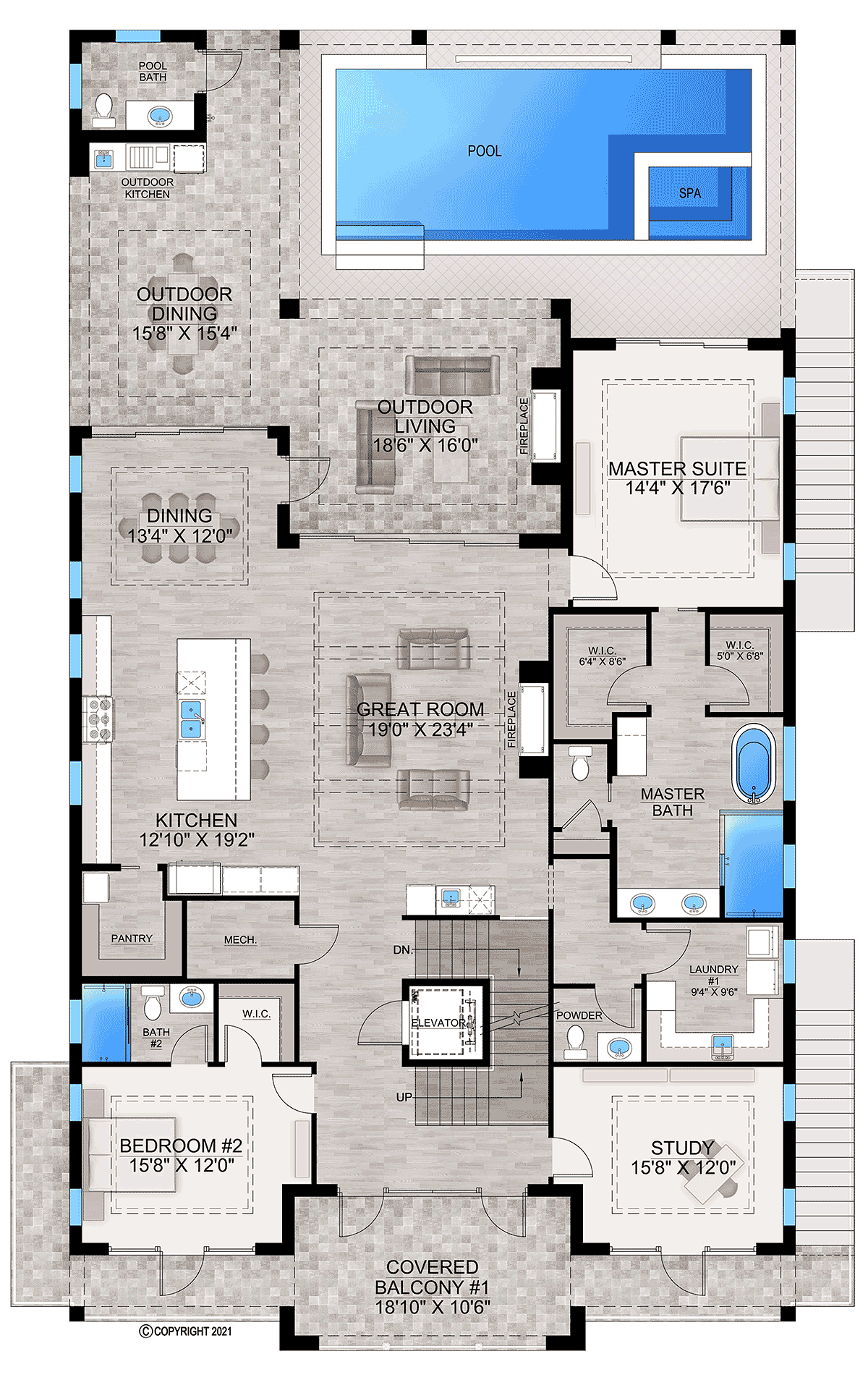 House Plan 77508 Level One