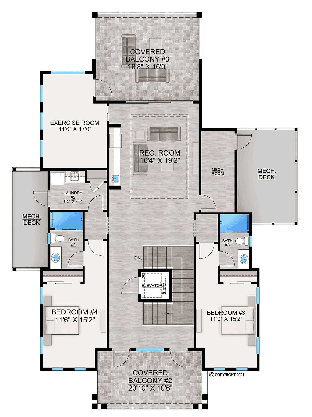 House Plan 77508 Level Two