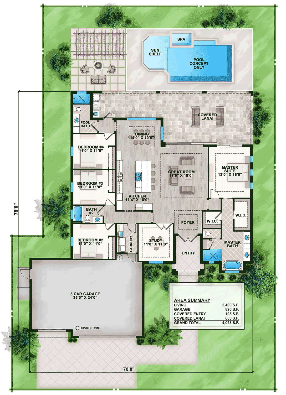 House Plan 77527 Level One