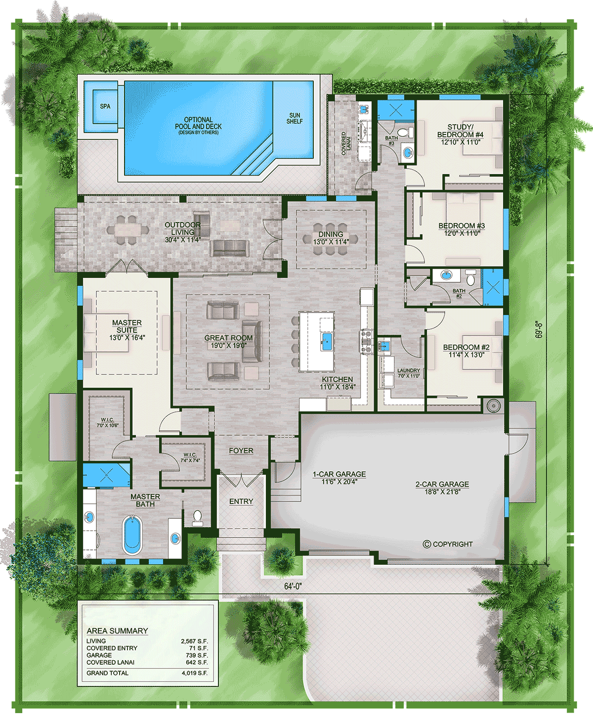 House Plan 77541 Level One