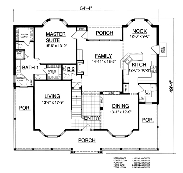 Plan 77751 | Southern Style with 5 Bed, 4 Bath