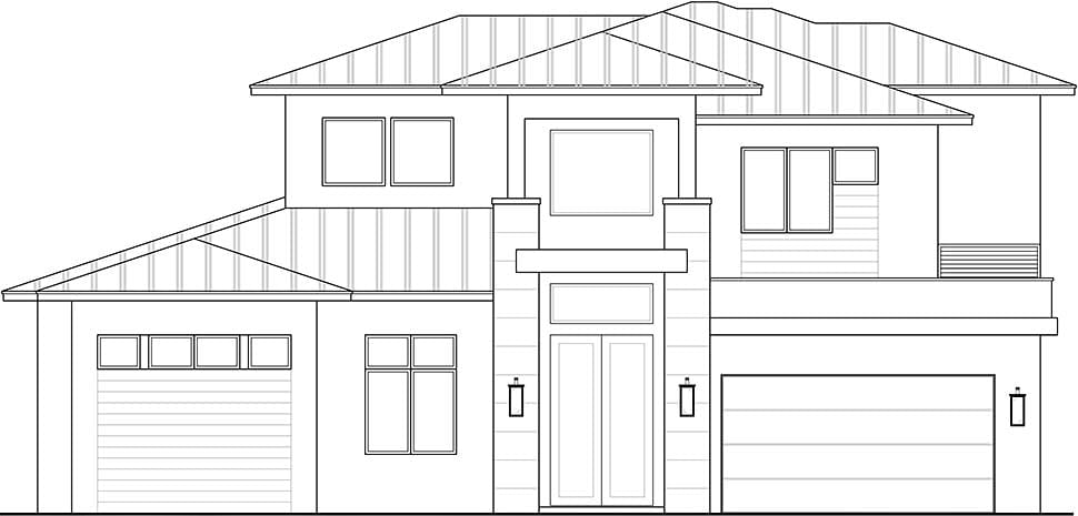 Modern Plan with 2803 Sq. Ft., 3 Bedrooms, 4 Bathrooms, 2 Car Garage Picture 4