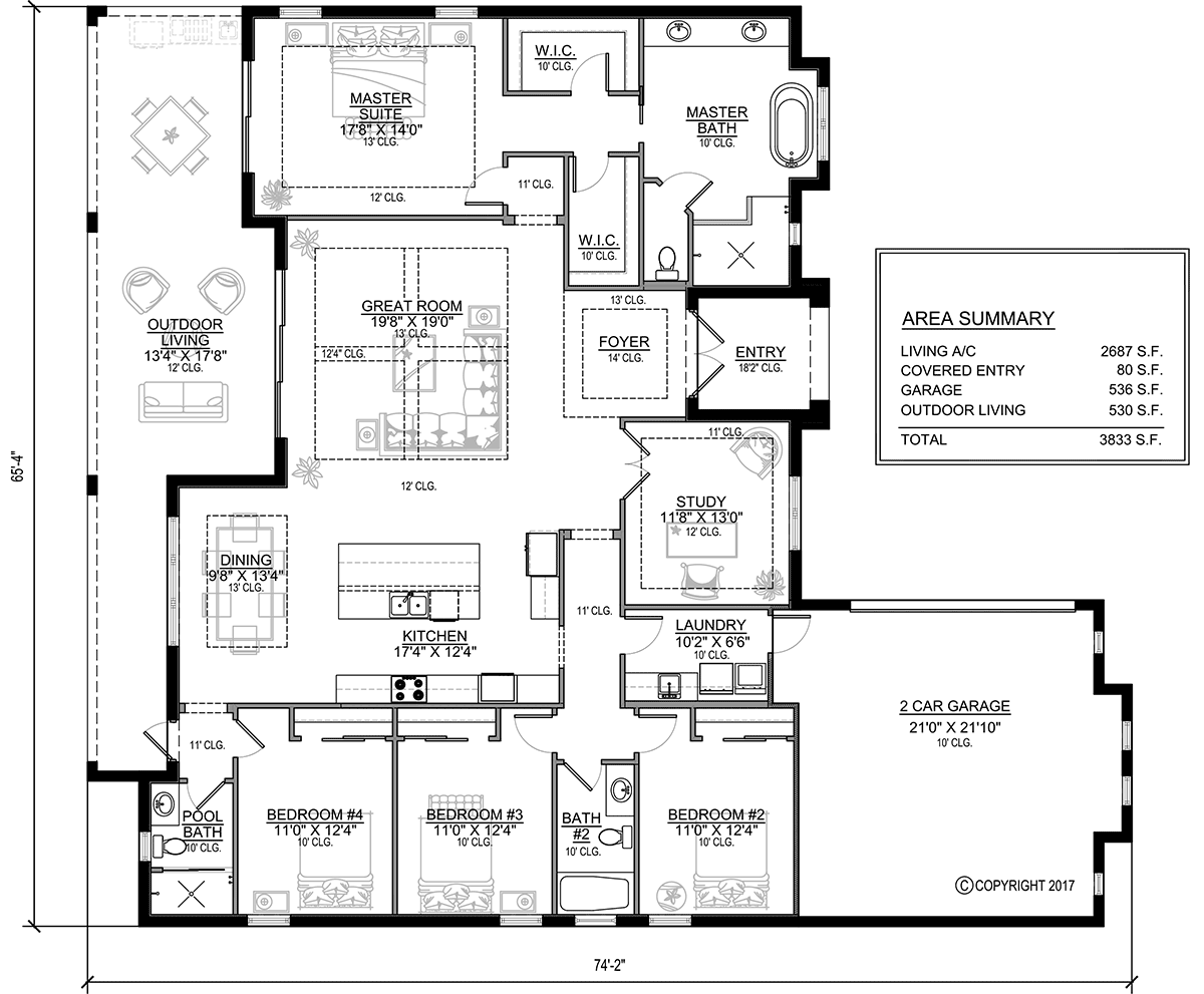 House Plan 78158 Level One