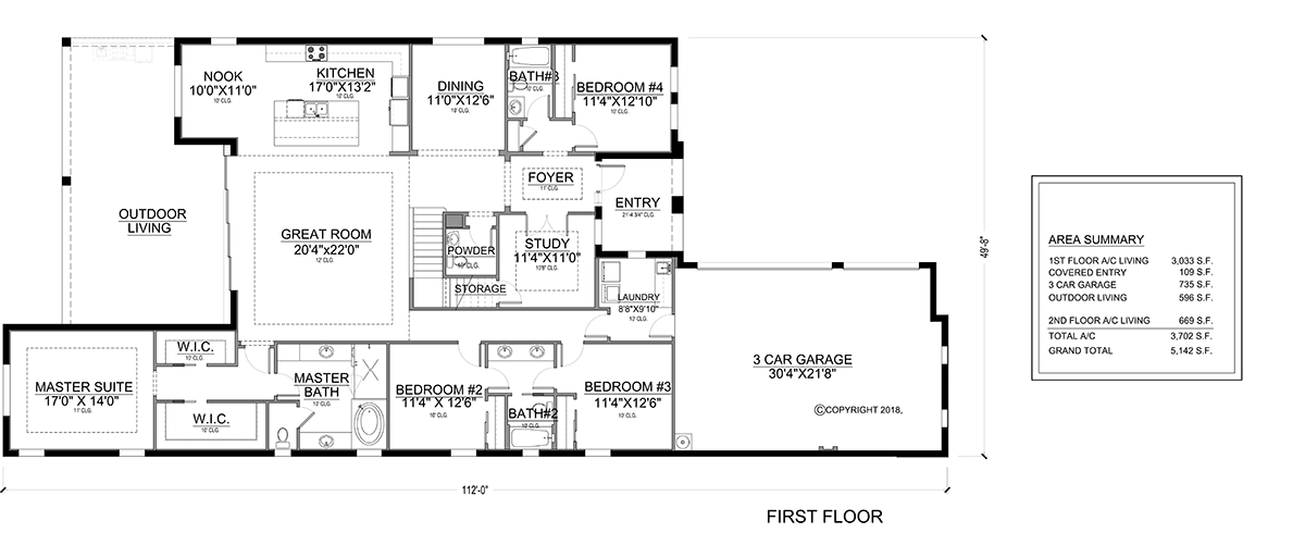 Coastal, Florida House Plan 78171 with 5 Bed, 5 Bath, 3 Car Garage Level One
