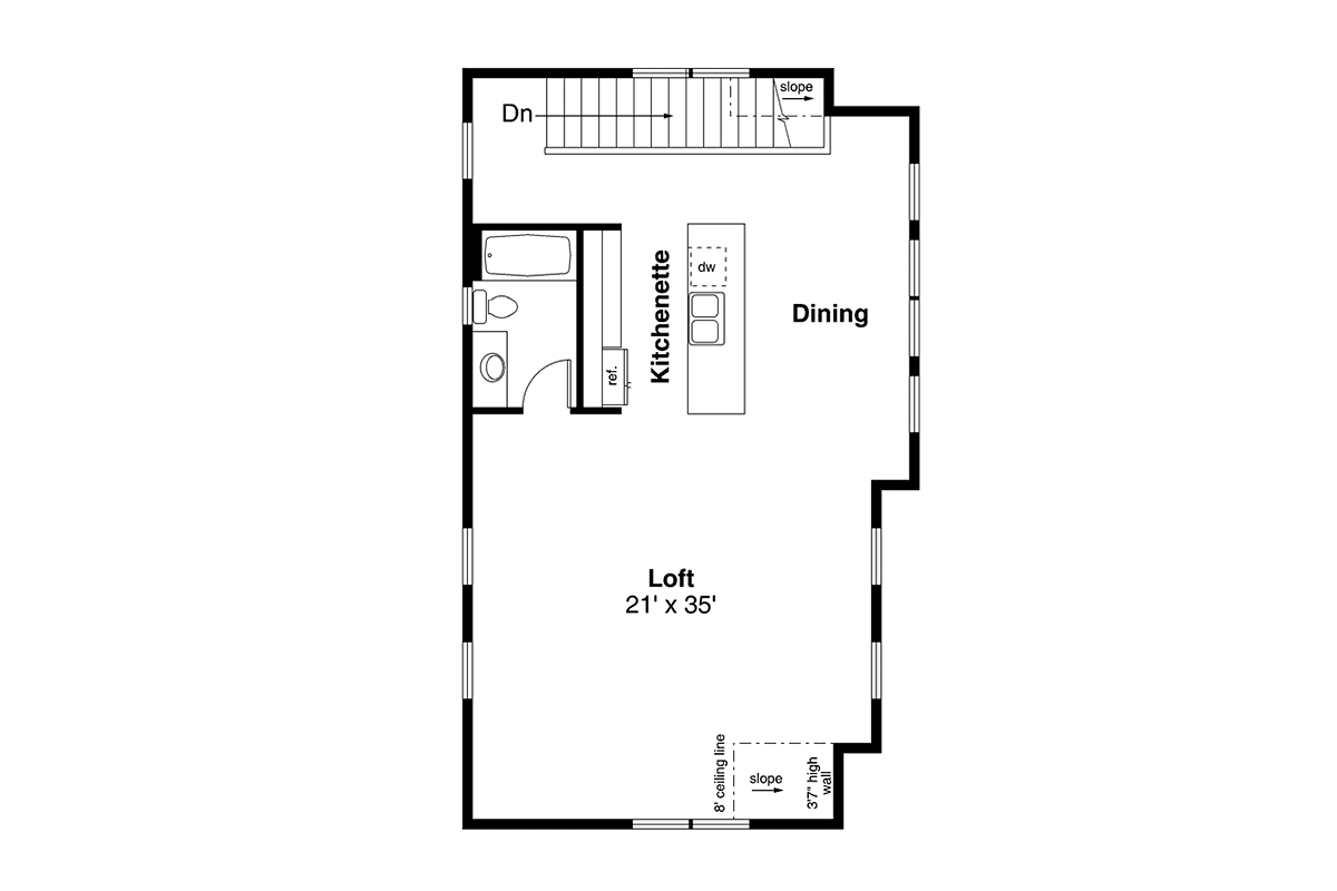Garage-Living Plan 78412 Level Two