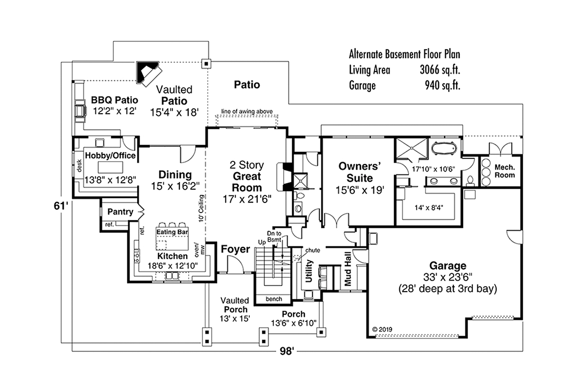 House Plan 78428 Alternate Level One