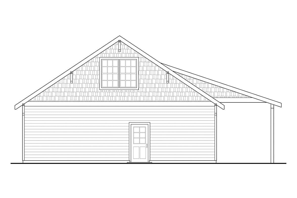 Garage Plan 78438 - 2 Car Garage Rear Elevation