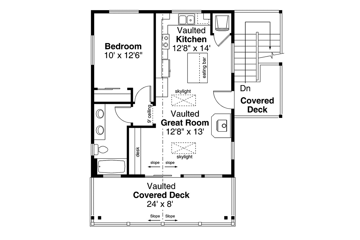 Garage-Living Plan 78446 Level Two
