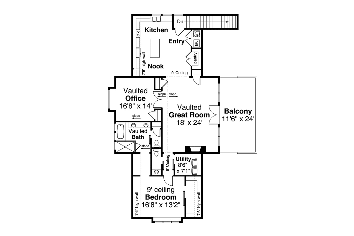 Garage-Living Plan 78452 Level Two