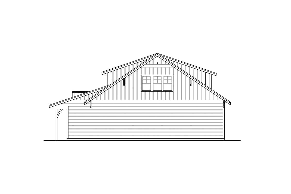 Garage-Living Plan 78452 Rear Elevation