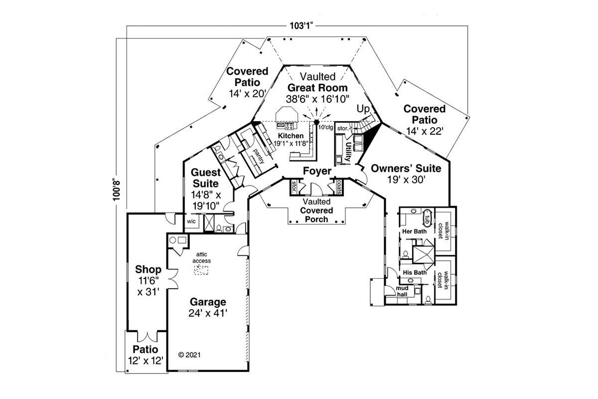 House Plan 78471 Level One
