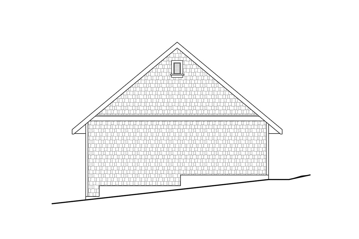 Garage Plan 78474 - 4 Car Garage Rear Elevation