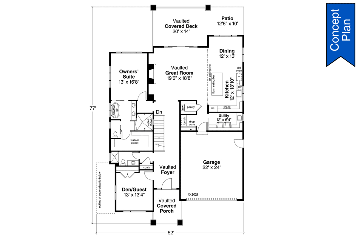 House Plan 78484 Level One