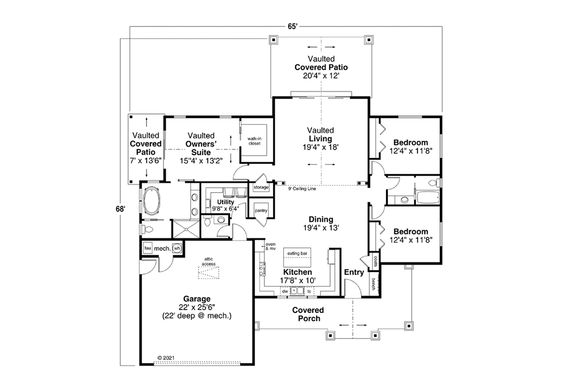 House Plan 78486 Level One