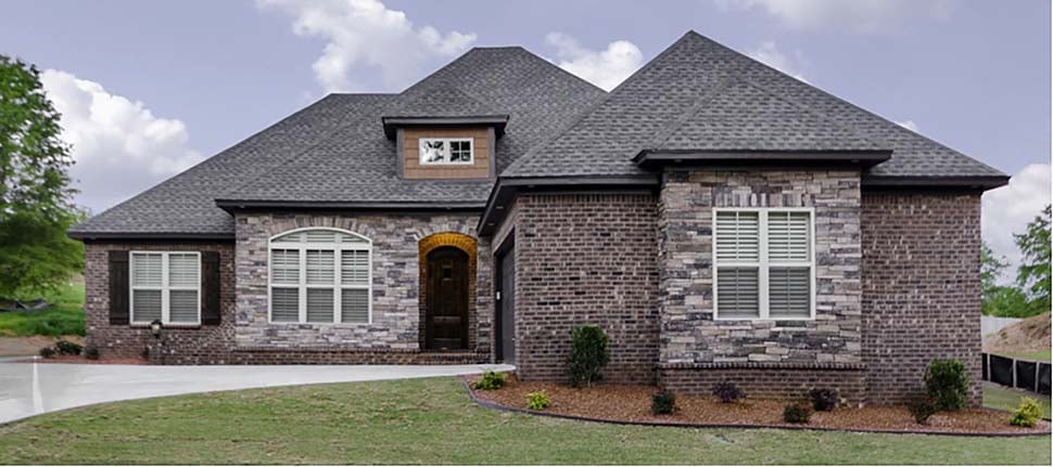 European, Traditional Plan with 2209 Sq. Ft., 3 Bedrooms, 2 Bathrooms, 2 Car Garage Elevation