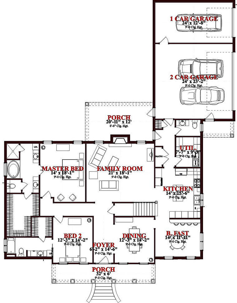 House Plan 78647 Level One
