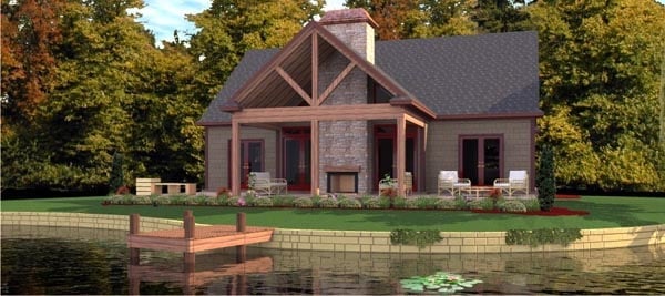 Bungalow Plan with 1375 Sq. Ft., 2 Bedrooms, 2 Bathrooms Elevation