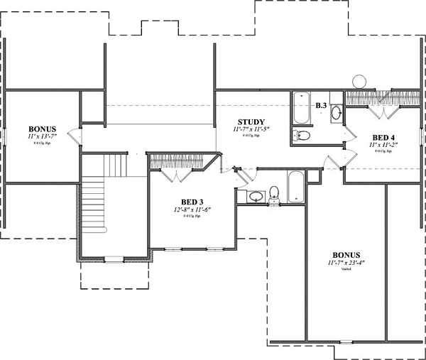 Plan 78814 | Traditional Style with 4 Bed, 5 Bath, 2 Car Garage