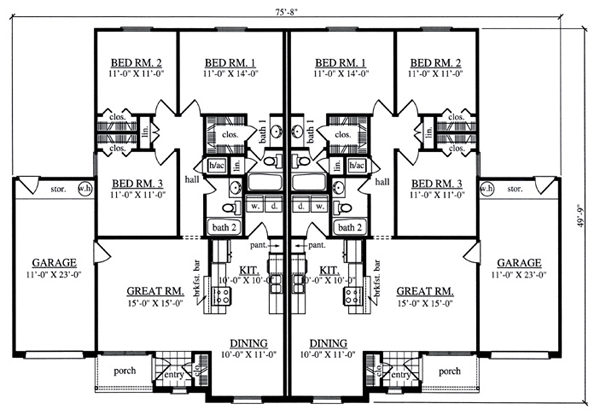 Multi-Family Plan 79244 Level One