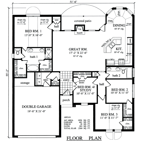 House Plan 79264 Level One