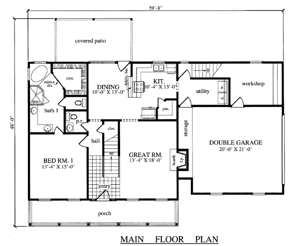 House Plan 79265 Level One