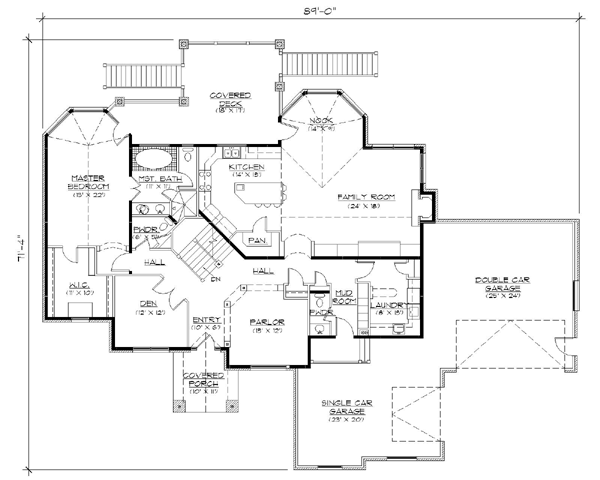House Plan 79781 Level One