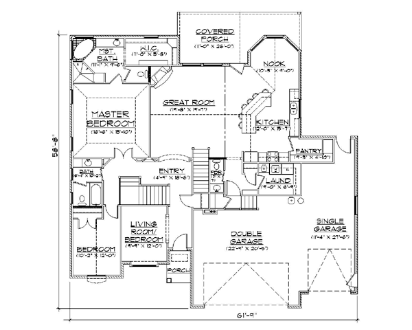 Plan 79889 | Traditional Style with 5 Bed, 4 Bath, 3 Car Garage