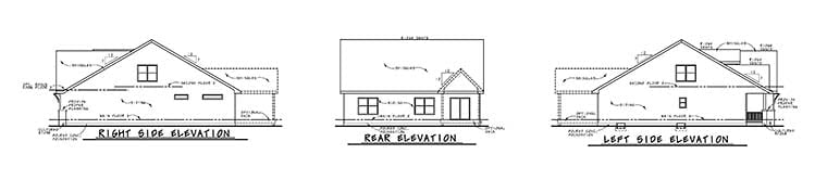 Craftsman, Traditional House Plan 80410 with 4 Bed, 4 Bath, 2 Car Garage Rear Elevation