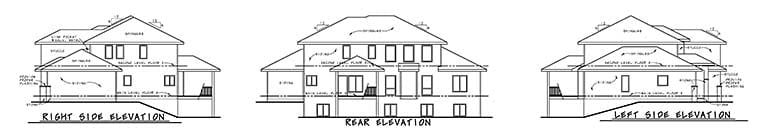 Contemporary, Tuscan House Plan 80411 with 4 Bed, 4 Bath, 3 Car Garage Rear Elevation