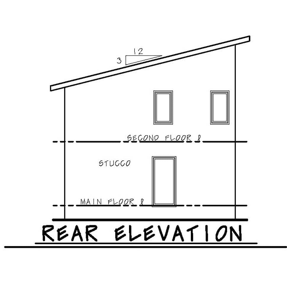 House Plan 80415 Rear Elevation