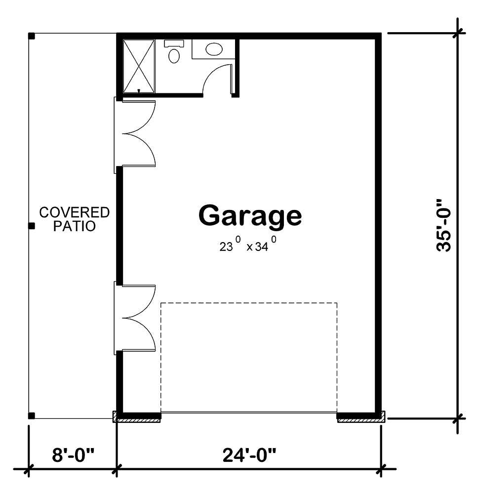 Garage Plan 80416 - 2 Car Garage Level One