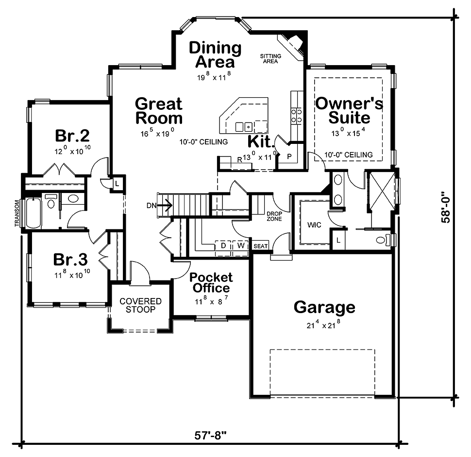 House Plan 80424 Level One