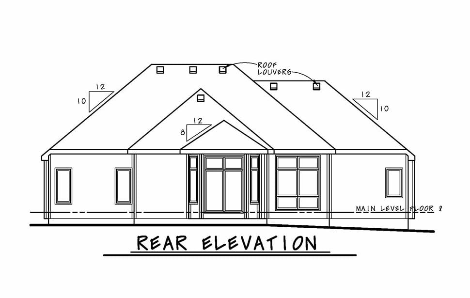 House Plan 80424 Rear Elevation