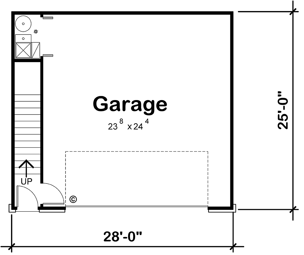 Garage Plan 80425 - 2 Car Garage Apartment Level One