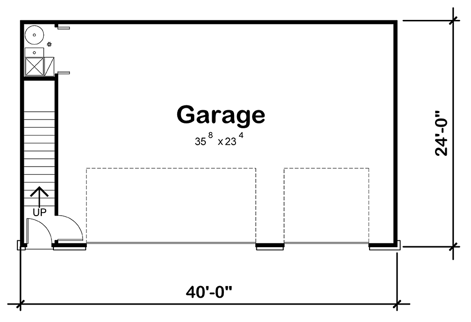 Garage-Living Plan 80426 Level One