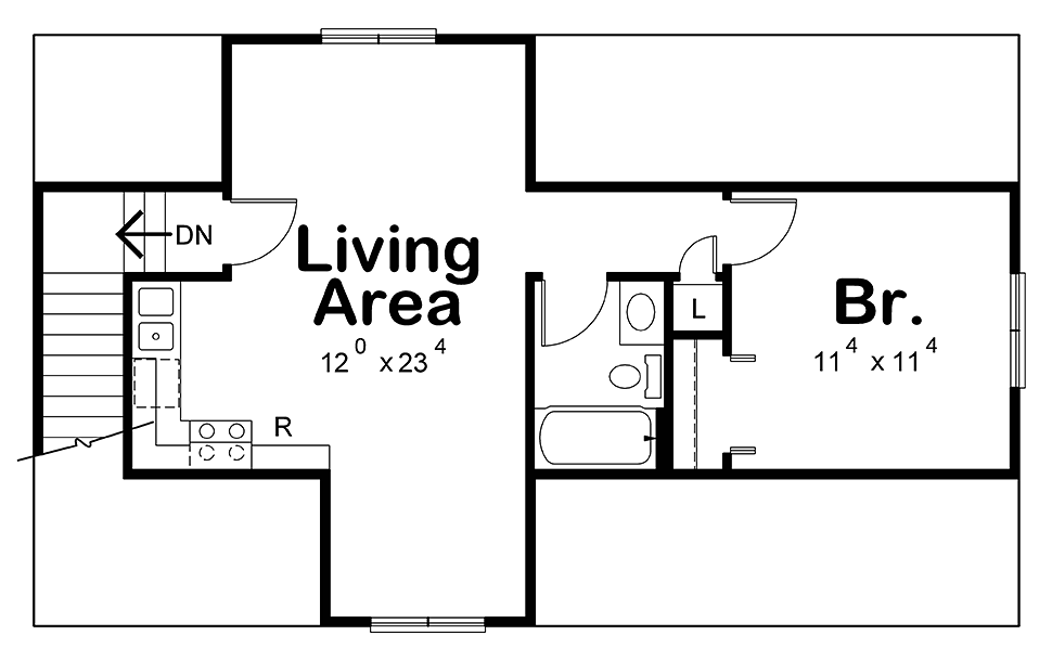 Garage-Living Plan 80426 Level Two