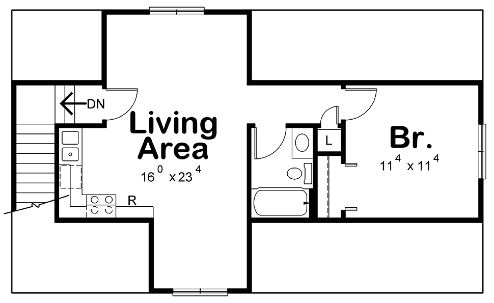 Garage-Living Plan 80427 Level Two